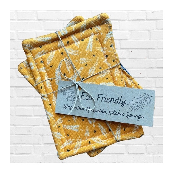 Eco Friendly Floral Kitchen Sponges or Un-Sponge with Scouring Pad !00% Cotton … - Picture 1 of 3